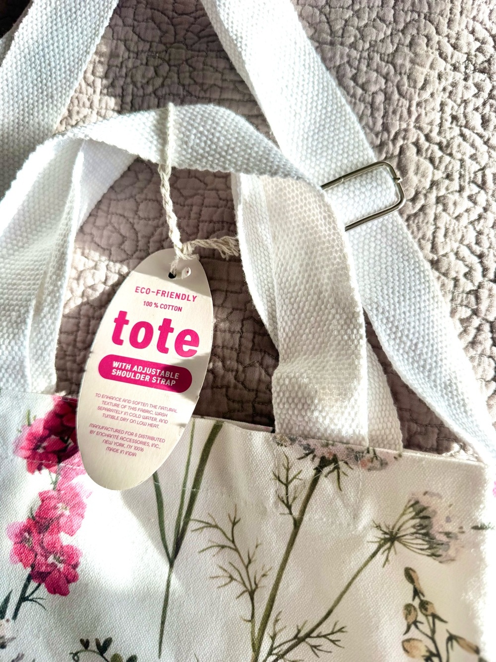100% Cotton Floral Canvas Tote - Picture 3 of 6
